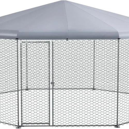 Waterproof UV-Resistant Metal Run, 17.1' x 15.7' x 9' for Outdoor