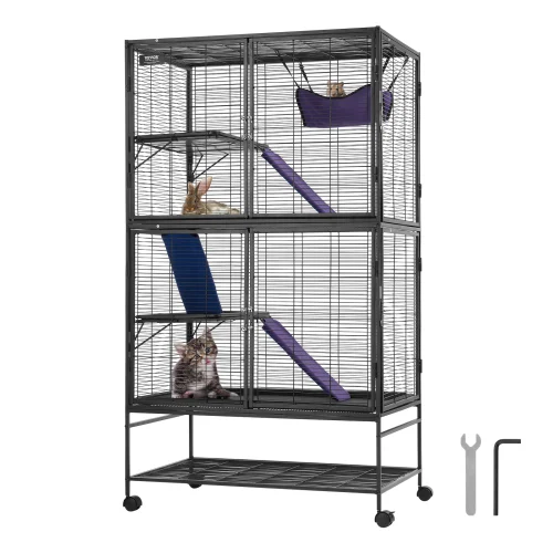 64.6" Rolling Metal Ferret Cage Large 4-Tier