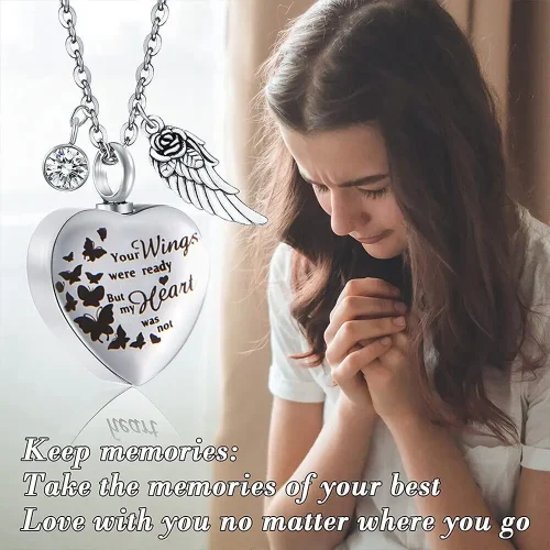 Angel Heart Wings Ashes Keepsake